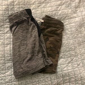Old Navy Gray Heather Active Shorts & Olive Camo Lounge Shorts - 2-Pack